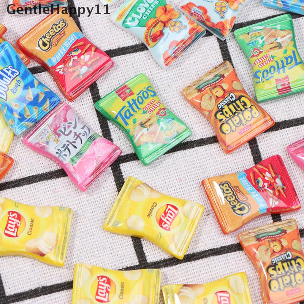 Gentlehappy 10Pcs / Set Mainan Simulasi Permen / Snack / Cream Bahan Resin Untuk Aksesoris Rumah Boneka