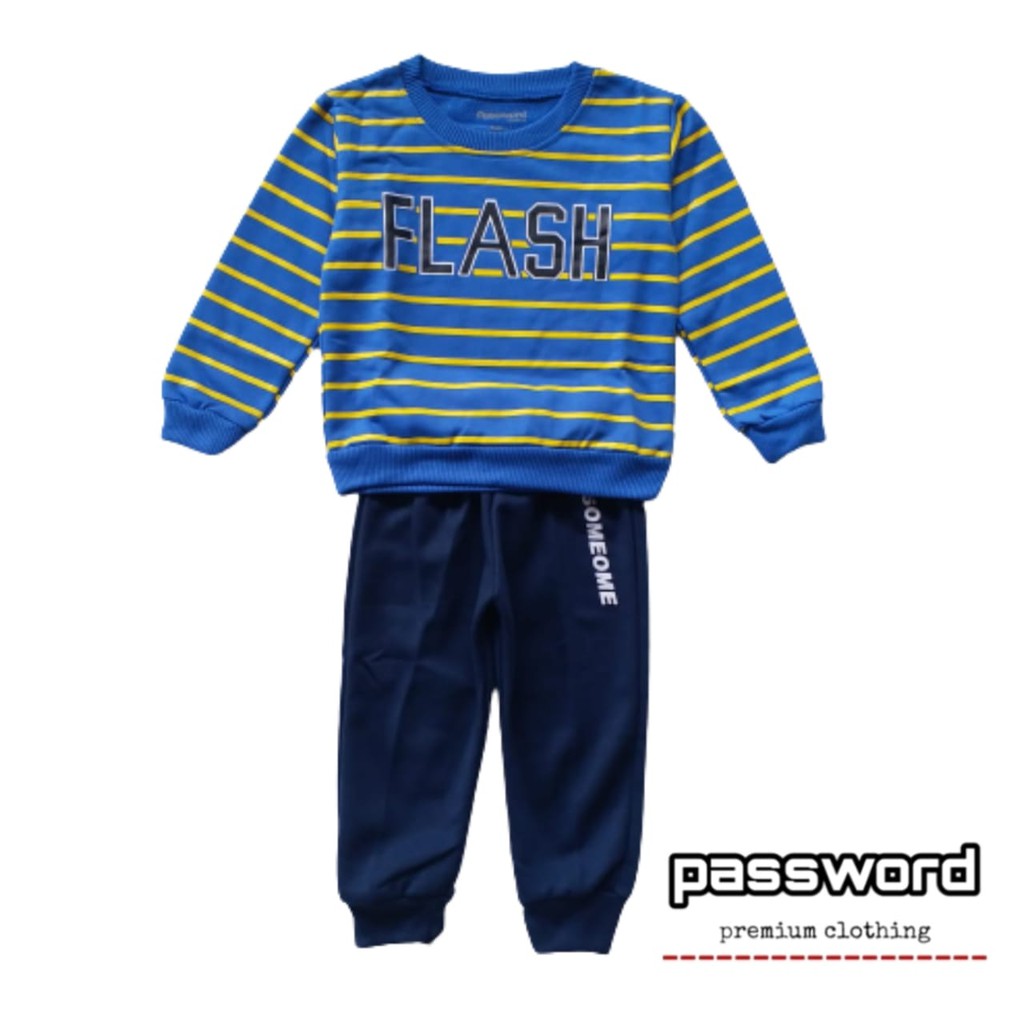 HappyOliver PASSWORD SALUR FLASH Setelan Sweater 1 -10 Tahun Baju Anak BerKualitas