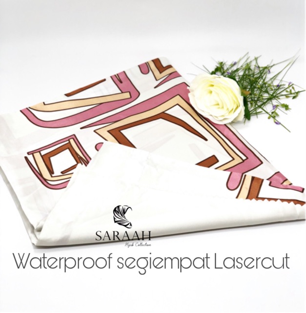 Hijab Waterproof segiempat Lasercut