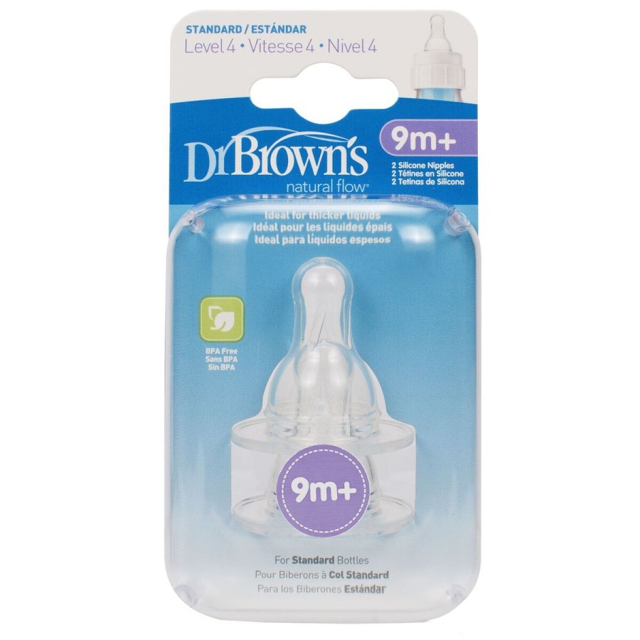 Dot Dr Browns Silicone Narrow Neck Options Nipple 2 Pack (Isi 2pcs Dot)