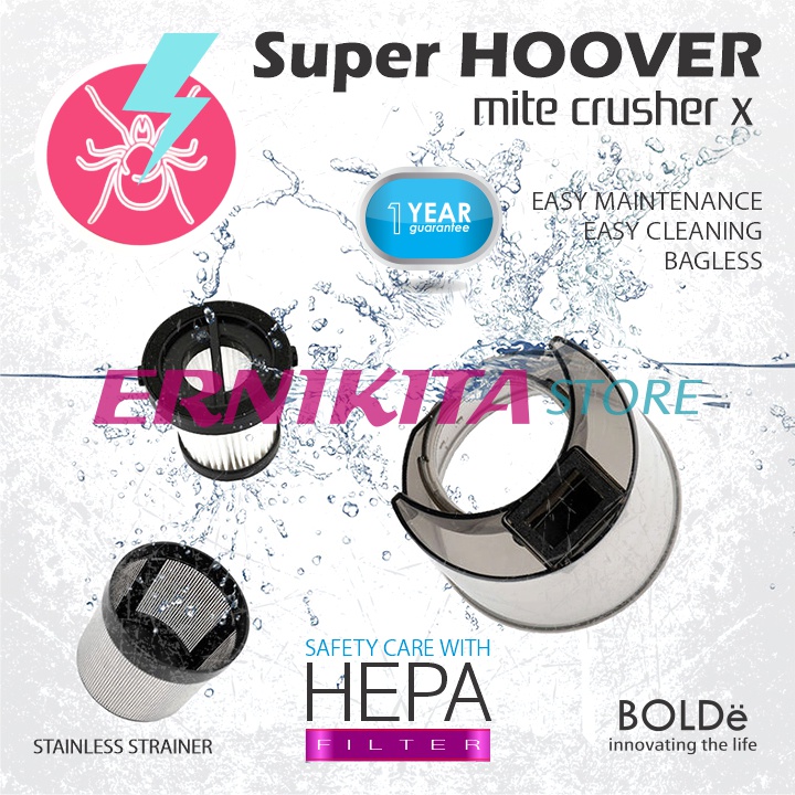 BOLDe SUPER HOOVER MITE CRUSHER X WIRELESS - Vacuum Cleaner UV Pembasmi Tungau dan Bakteri