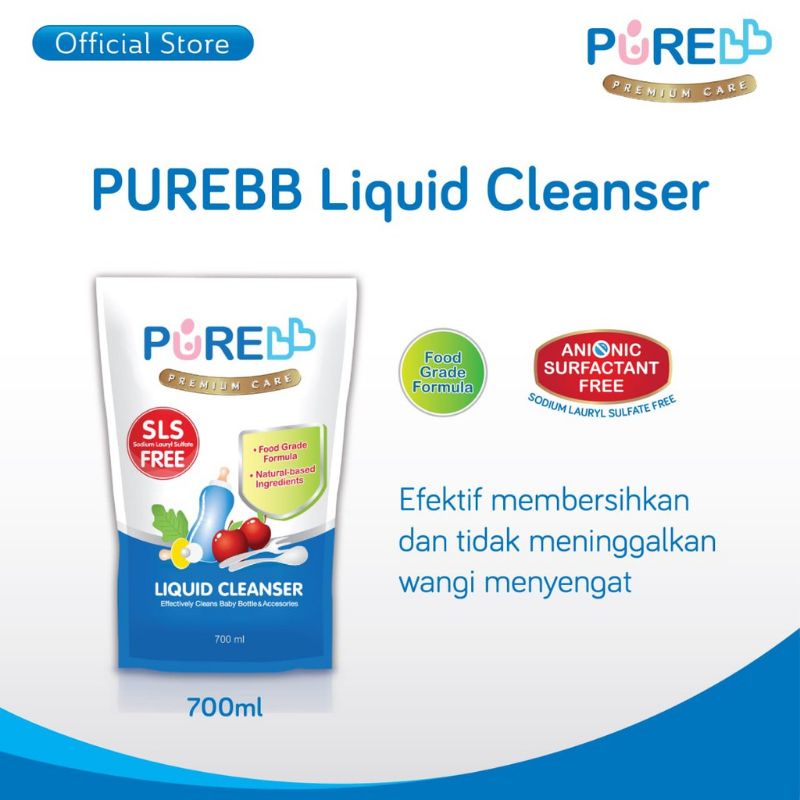 Pure Baby liquid cleanser 450ml dan 700ml refill cuci botol