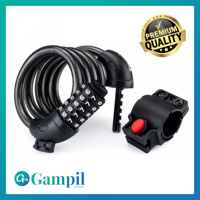 Gembok Sepeda Otomatis Kode Angka 5 Digit - Rantai Sepeda Tanpa Kunci - Pengaman Password Pin