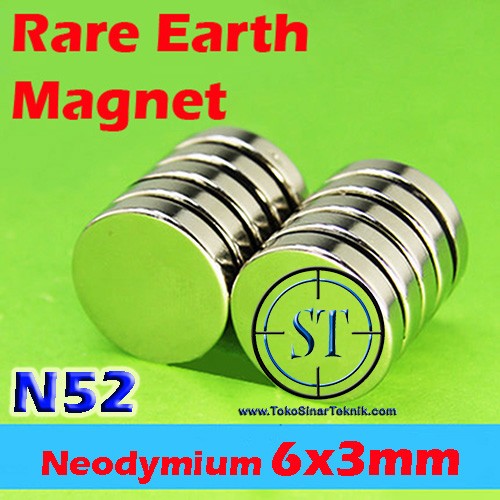 Magnet 6x3mm Strong Magnet Neodymium 6x3mm Silinder N52 Coin Silinder Bulat 6mm x 3mm Silver Menhgkilap Rare Earth