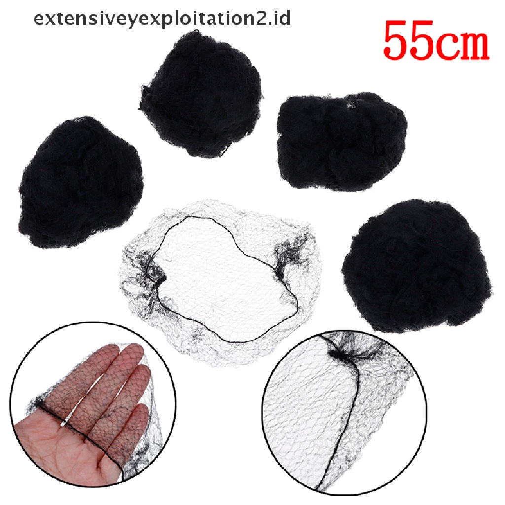 (Model Hotter1) 50/100pcs Jaring Rambut Invisible Elastis Hitam Untuk