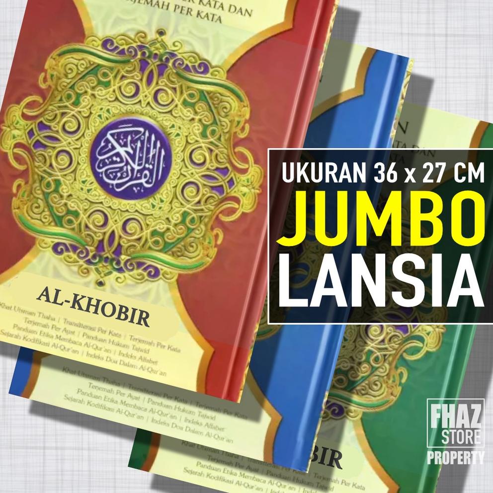 VI.20Au22r ▪ Al quran Alkhobir Jumbo Latin Perkata Terjemah Tajwid Dua Warna Alquran Lansia Al-Qur'a