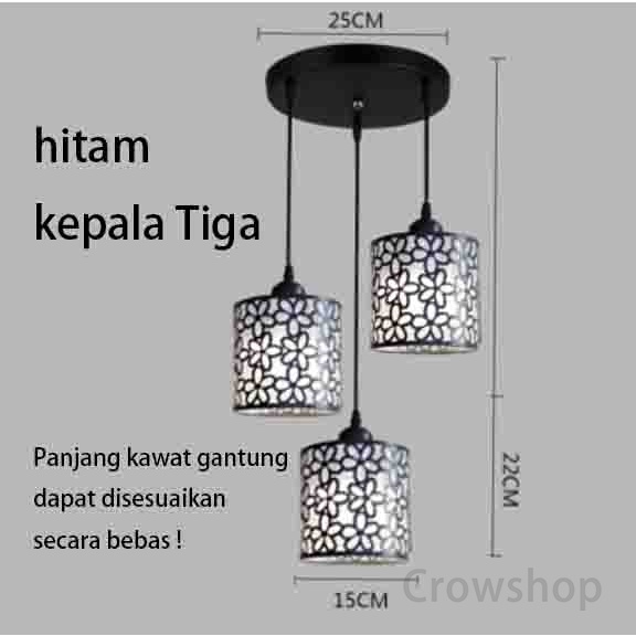 Lampu Gantung LED Minimalis 3 iN 1 Modern Bentuk Kelopak untuk Dekorasi Ruang Makan (TANPA BOHLAM)