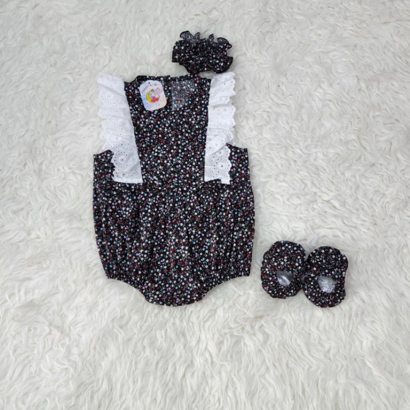 baju bayi perempuan JUMPER+BANDANA+SEPATU