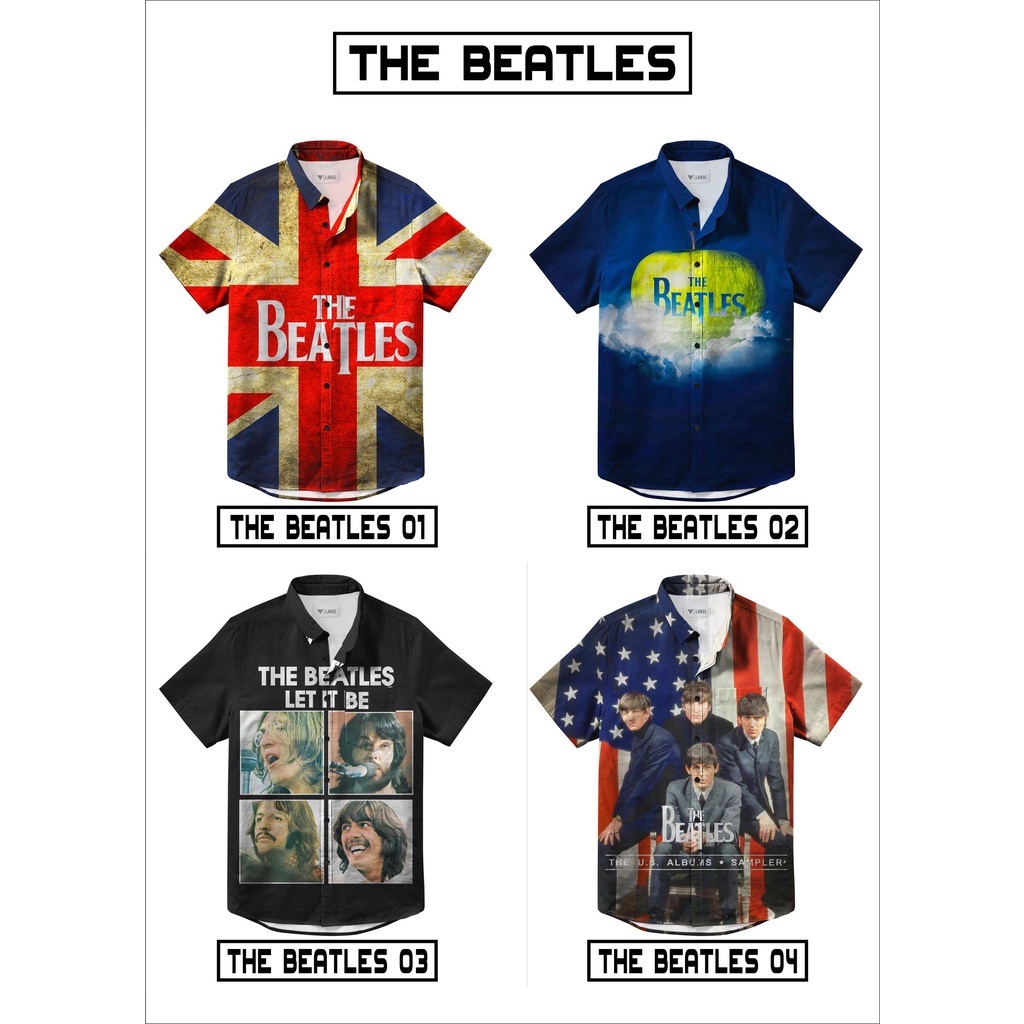 KEMEJA PRIA FULLPRINT MOTIF MUSIK THE BEATLES