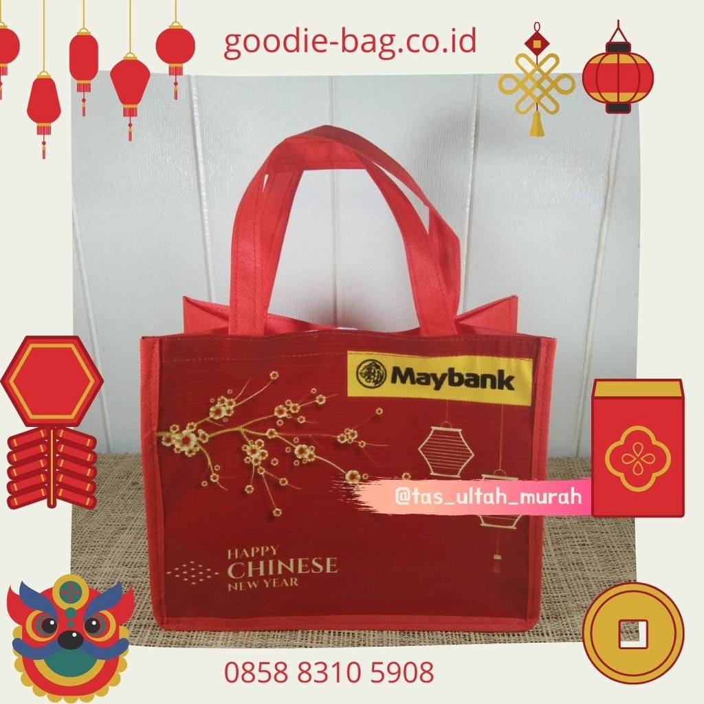 Tas Souvenir Imlek Custom tempat kue roti cake chinese new year kelinci air Special Order