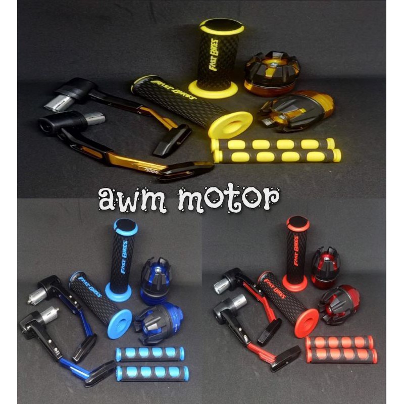 Paket Acc Motor Proguard + Handgrip fastbiker + Karet Handle + Jalu As Naga Paket 4 item Universal