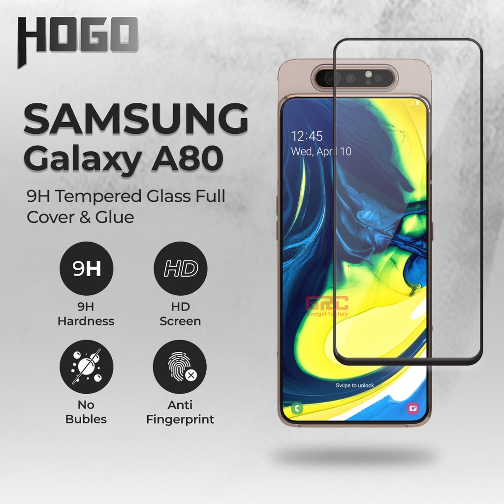 Tempered Glass SAMSUNG Galaxy A80 HOGO Full Cover Anti Gores Kaca