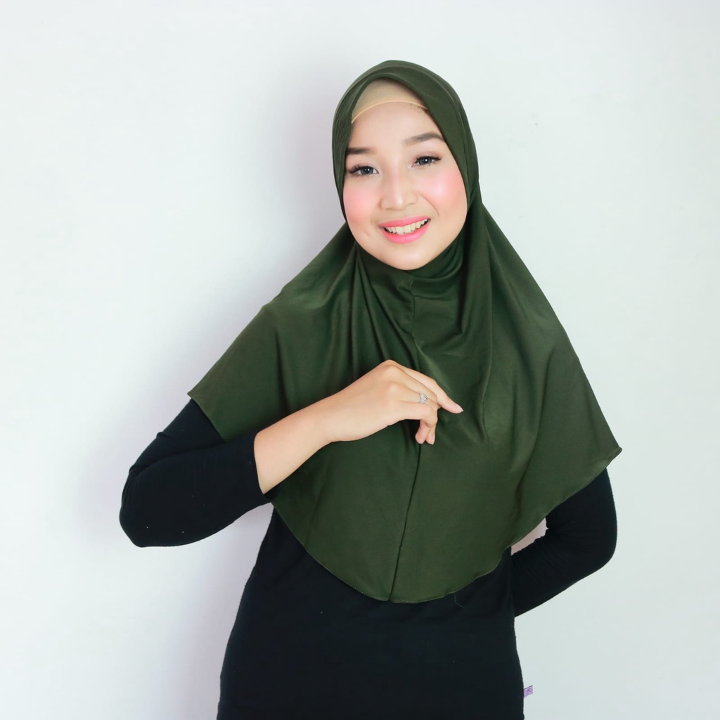 Jilbab Instan Hamidah Jersey Kerudung Olahraga Daily Termurah-ARMY