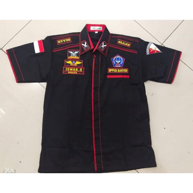 Kemeja Bppkb Baju Bppkb Banten + Bordir Nama List Merah