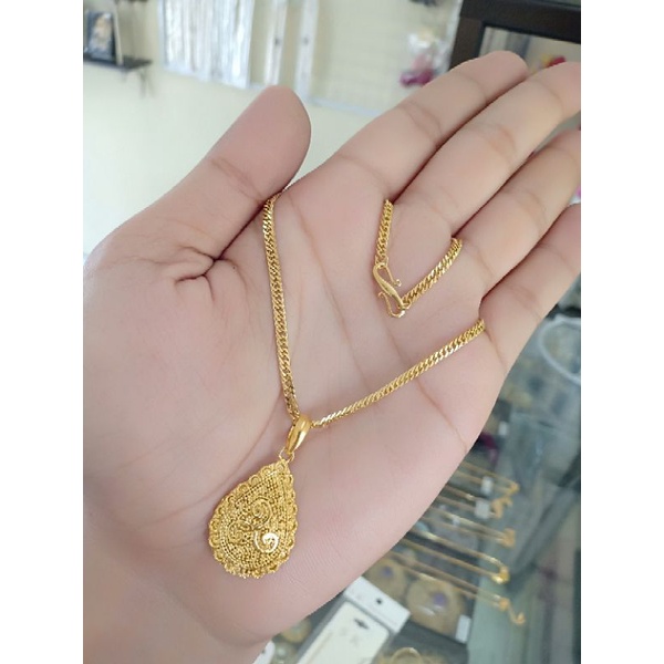 kalung titanium kait s liontin kuningan