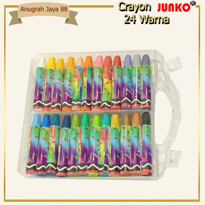 

PASTEL-DRY-OIL- CRAYON JUNKO 24 WARNA OIL PASTEL -OIL-DRY-PASTEL.