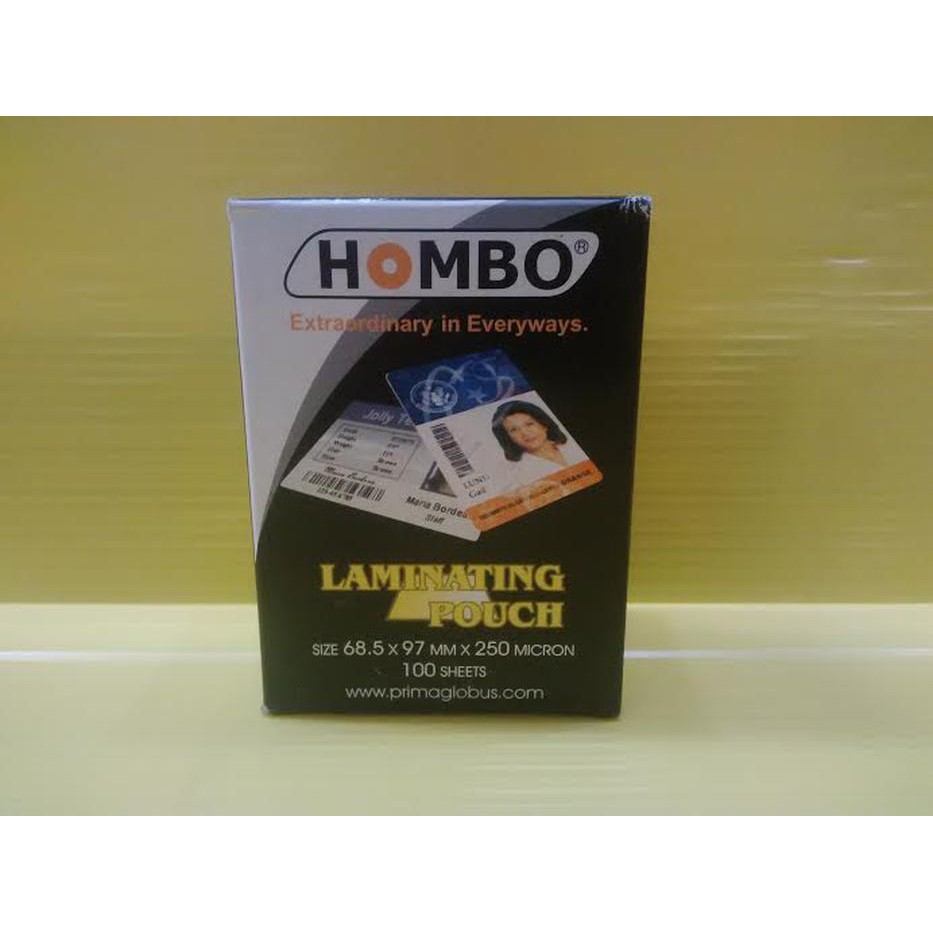 

Plastik Laminating KTP 250 Micron Hombo 1 Pak Isi 100 Lembar ATK Usaha Fotocopy