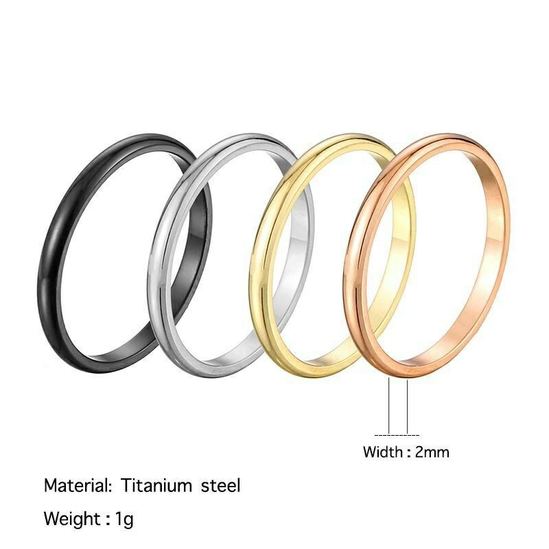 Cincin tipis couple/kawin/tunangan pria wanita TITANIUM anti karat