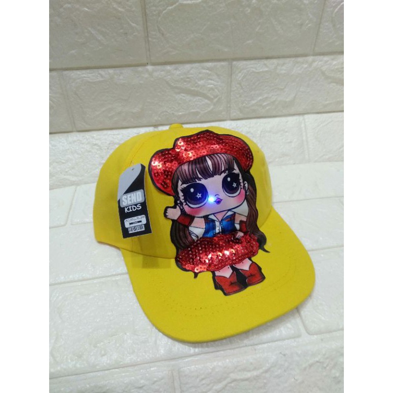[REALPICT]Topi anak karakter/Topi baseball LoL Led (nyala) 1-10tahun