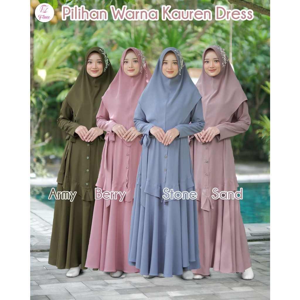 ❤ZYN❤KAUREN DRESS ORI BY FAUZ HIJAB GAMIS POLOS PREMIUM