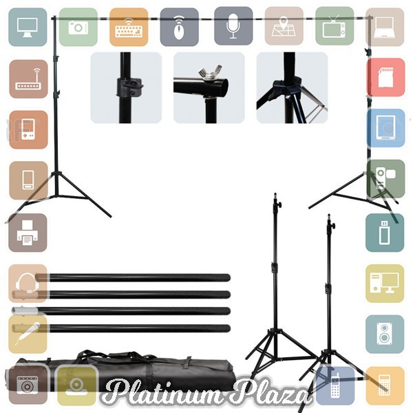 TaffSTUDIO Bracket Stand 3M untuk Backdrop Foto Studio - BS-300 - Black`BG8GSN-