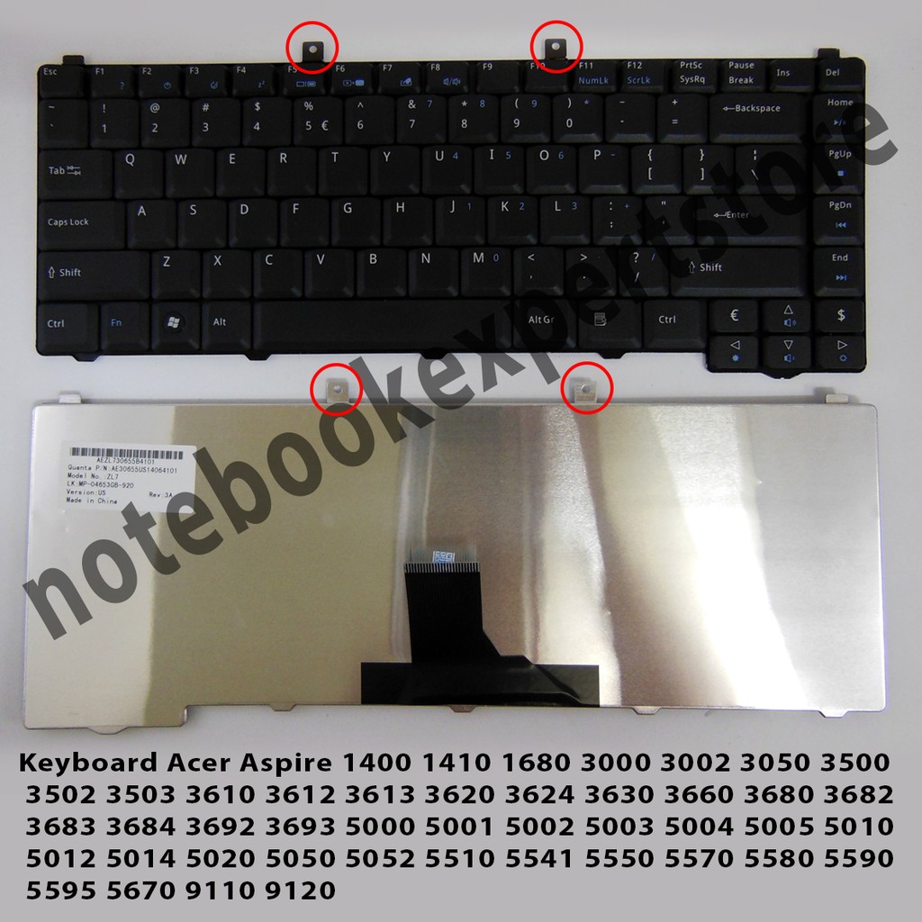 Keyboard Acer 1400, 1600, 3680, 5580 - Black