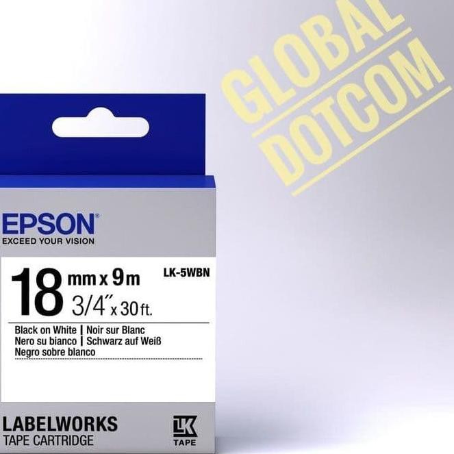 

Hot Item EPSON LABEL 18mm BLACK ON WHITE 9M LABELWORKS TAPE CARTRIDGE LK 5WBN ,,,