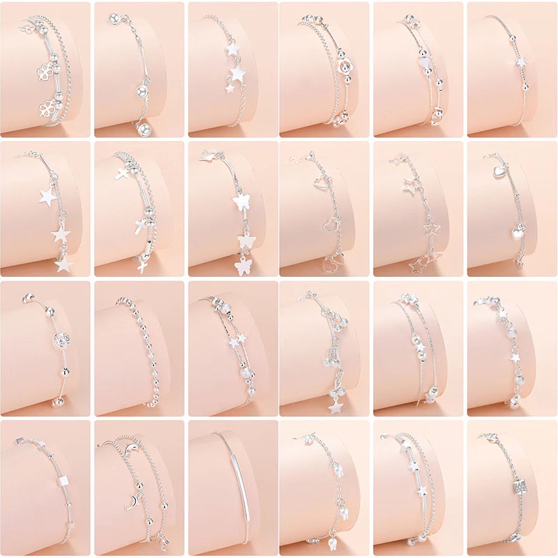 Perhiasan Gelang 925 Silver Model Simple Untuk Wanita