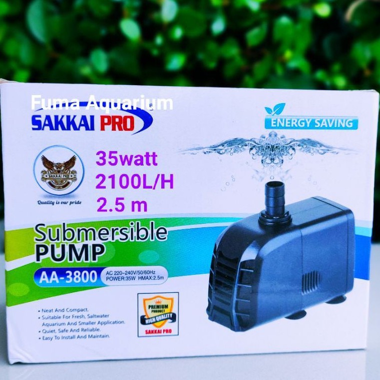 Pompa Celup Filter Aquarium Aquascape kolam hidroponik SAKKAI PRO AA-3800 Low Watt Power Head Submersible Pump