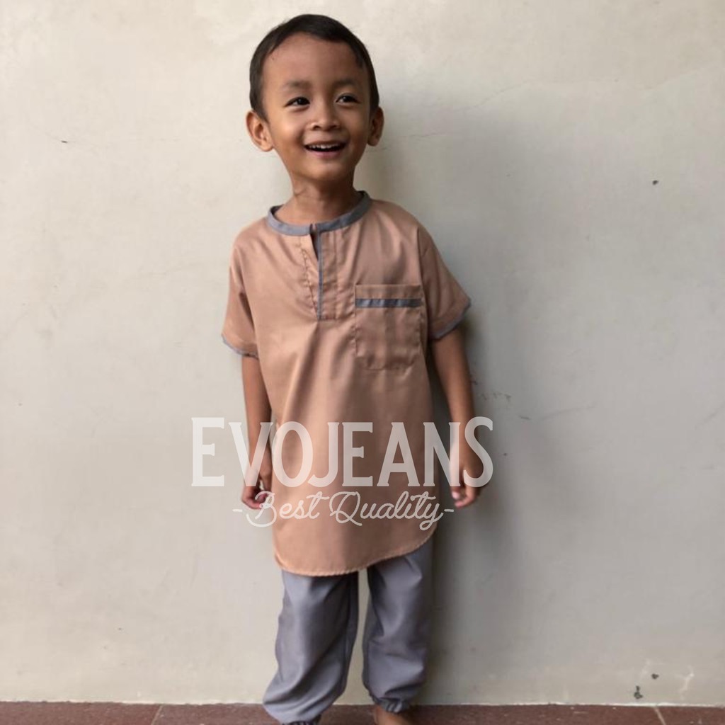 Grosir Baju Koko Anak Setelan Baju dan Celana Umur 0-6 Tahun Bahan Toyobo Premium Adem Lembut - Evo