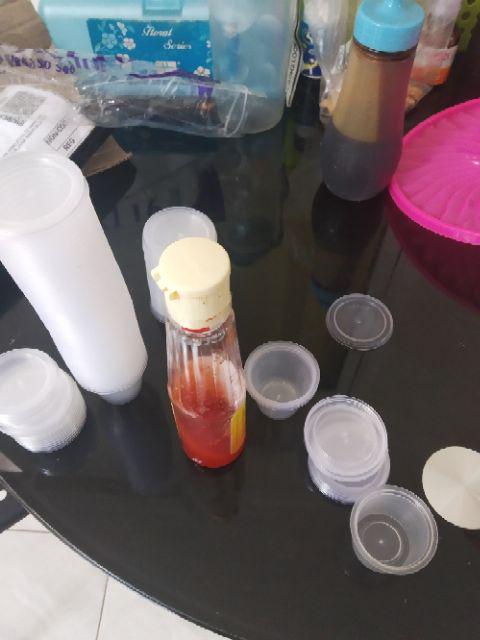 Isi50pcs 30ml/30cc Wadah Cup Saos Tempat Saus Sauce Cabe Sambal Mayonaise + Tutup