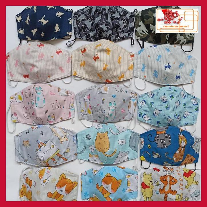 Etegr5 Masker Kain Spundbound Motif Kucing Kartun Lucu Rtu7ti7 Shopee Indonesia