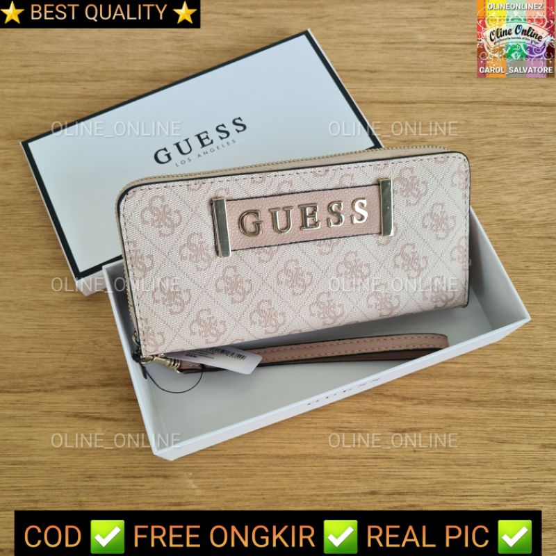 dompet kerrigan emboss black cream white pink beige logo brown black logo black zipper wallet long wallet dompet panjang roomy paspor bag wallet big size gs gb