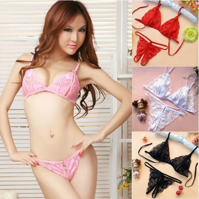 Lingerie Seksi Bra Set Braset Cd Thong Cd Gstring Wanita Sexy Lingeri