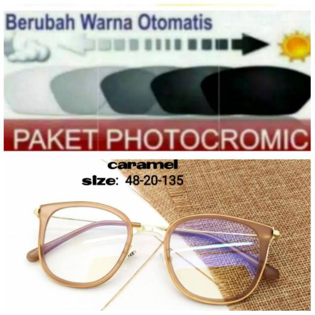 Paket Hemat : Frame Kacamata Terbaru Yola Free Lensa Photocromic Minus Anti UV Dan Plus