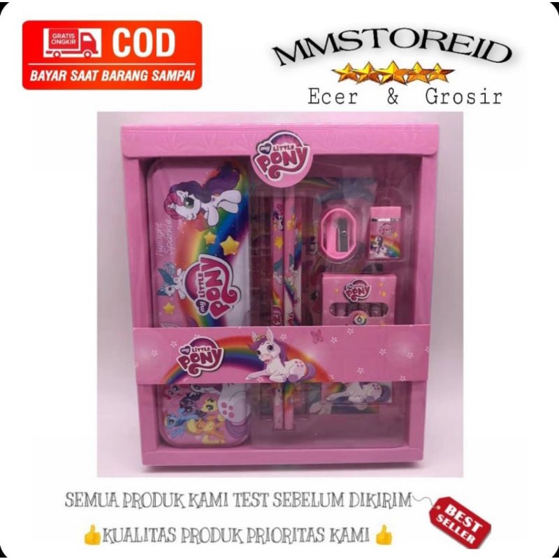 

MM - Kotak pensil set stationery pensil 8015 satu set paket alat tulis sekolah karakter 6 collors