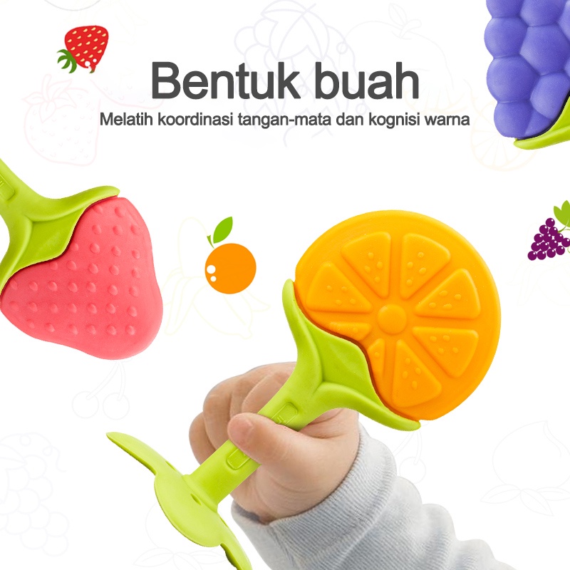 HIPPO LAND Teether bayi berbentuk buah - Mainan gigitan bayi BPA Free 69