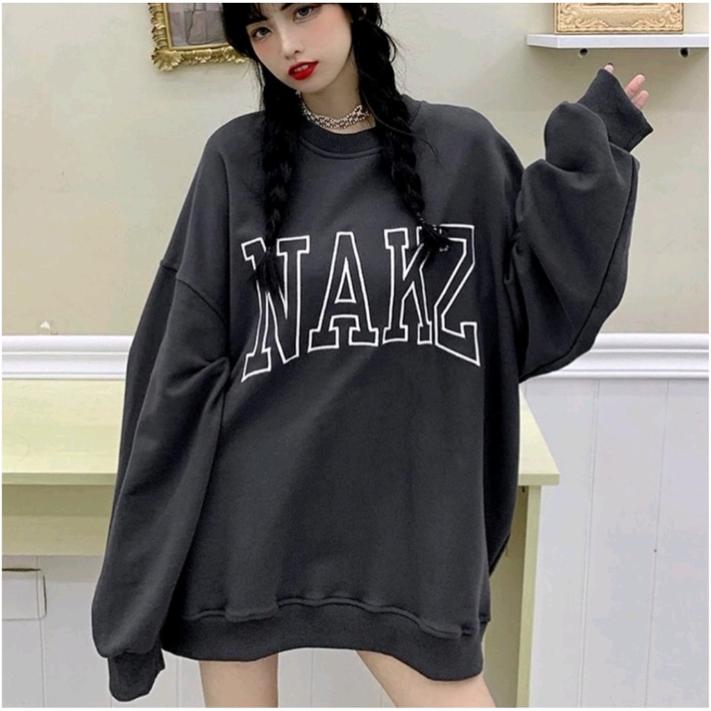 NAKZ OVERSIZE SWEATER OBLONG CREWNECK WANITA