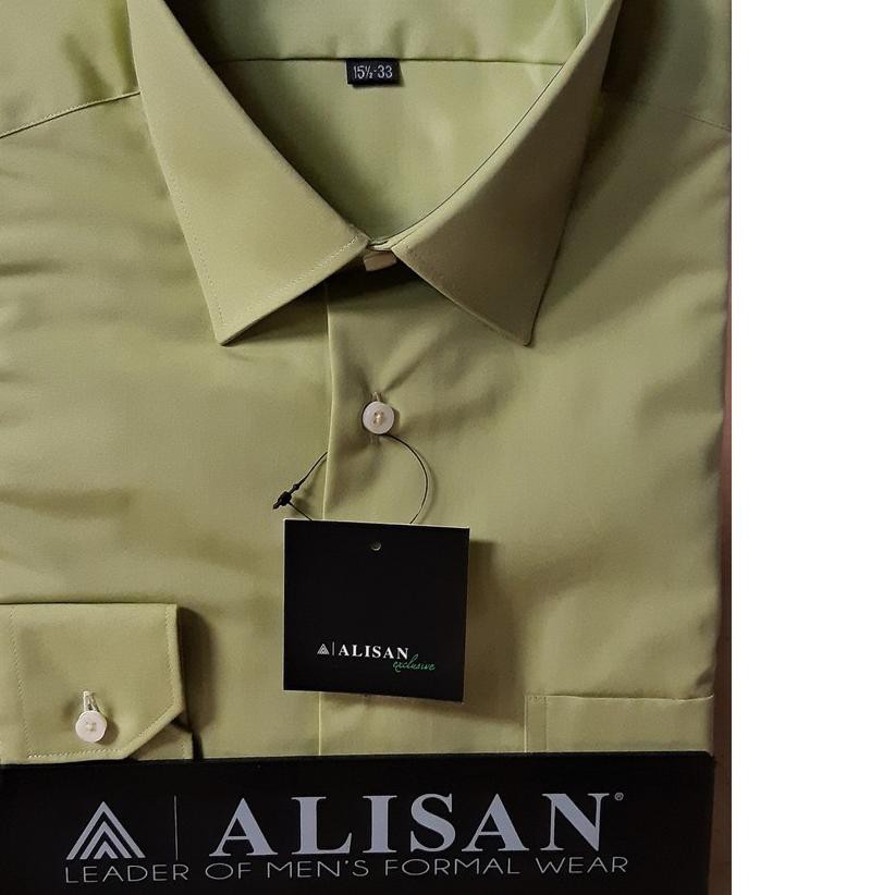 ✈ ALISAN Original Kemeja Polos Lengan Panjang - REGULER // Hijau-12 // ✹