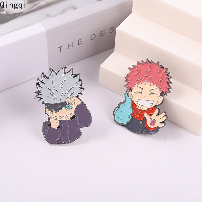 Bros Pin Enamel Desain Kartun Jujutsu Kaisen Itadori Yuji Gojo Satoru Untuk Hadiah