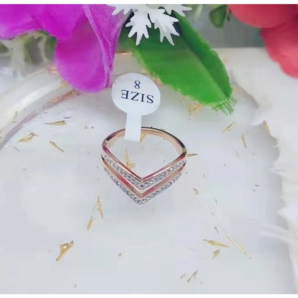 Cincin Titanium Permata Terbaru Perhiasan Fashion L49