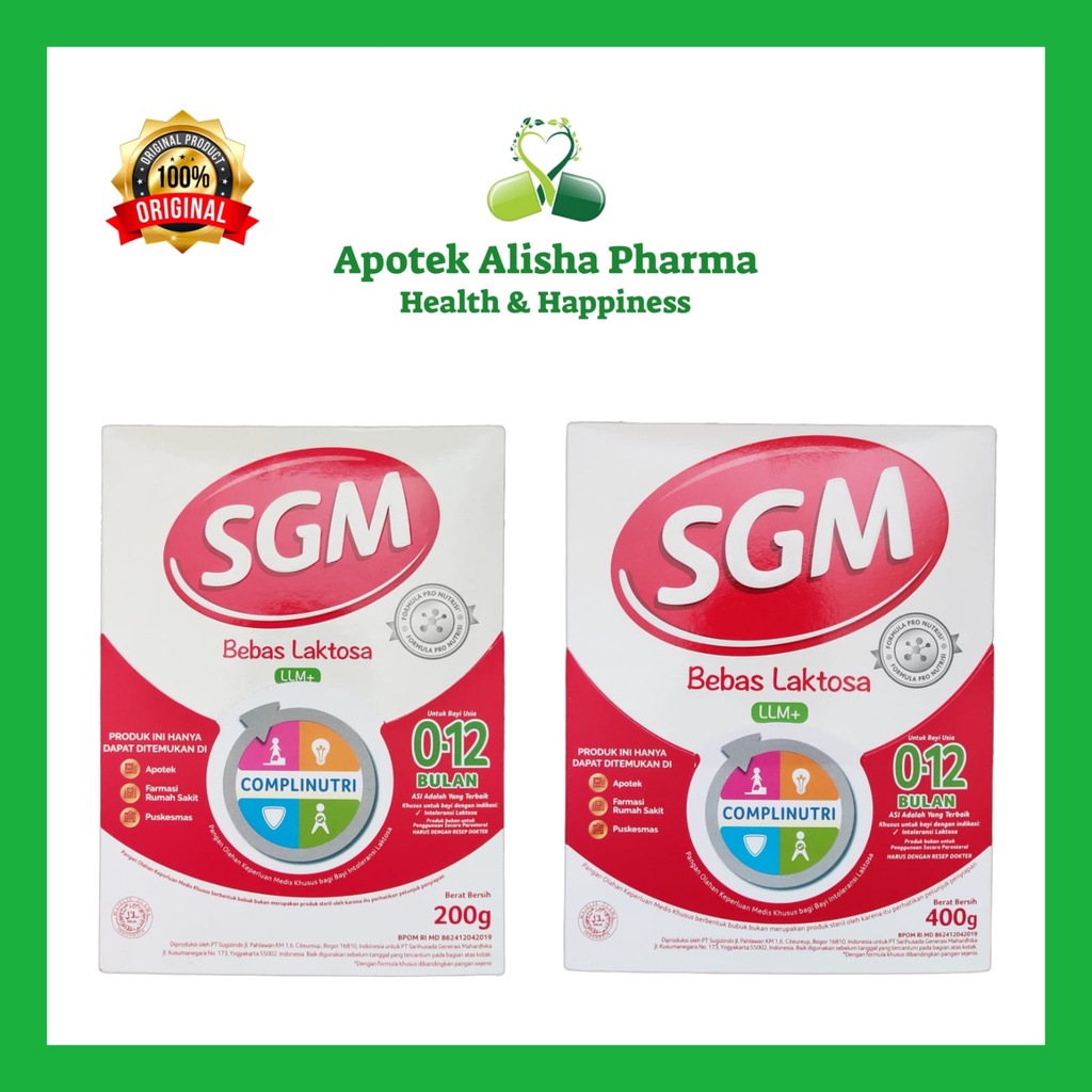 SGM LLM+ Bebas Laktosa Bayi 0-12bulan (Box 200/400gr) - SGM Low Lactose Susu Formula Khusus Bayi Diare / Mencret / Gangguan Pencernaan
