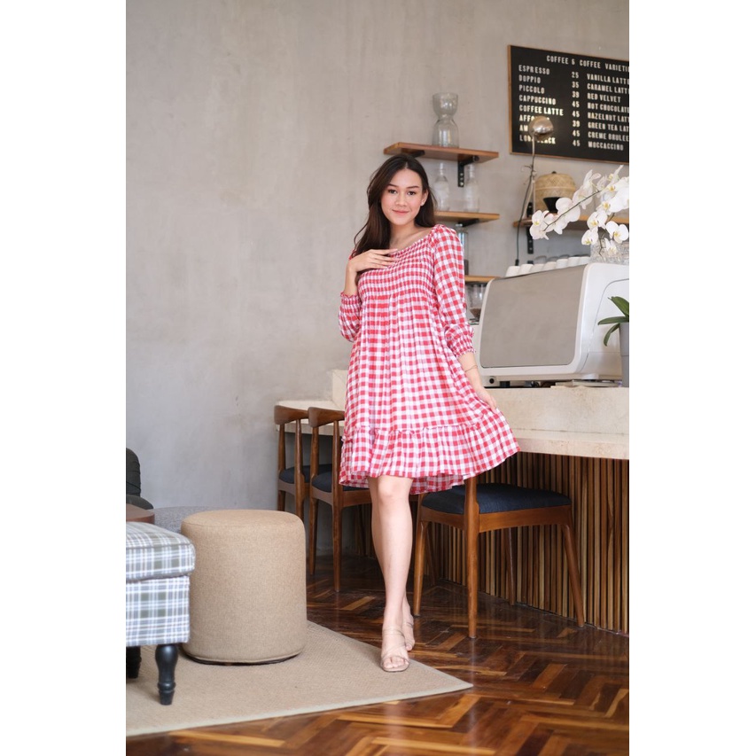 DRESS SILVANA BALI MOTIF KOTAK/DRESS SILVANA