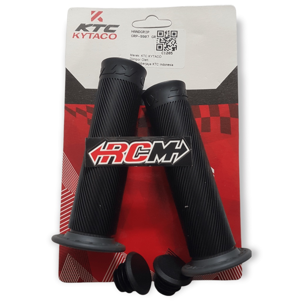 HANFAT HANDPAD HANGRIP HAND GRIP KTC BLACK GREY HITAM ABU-ABU SERI GRP-9907 9907 GR UNIVERSAL MOTOR ORI ORIGINAL KTC ASLI