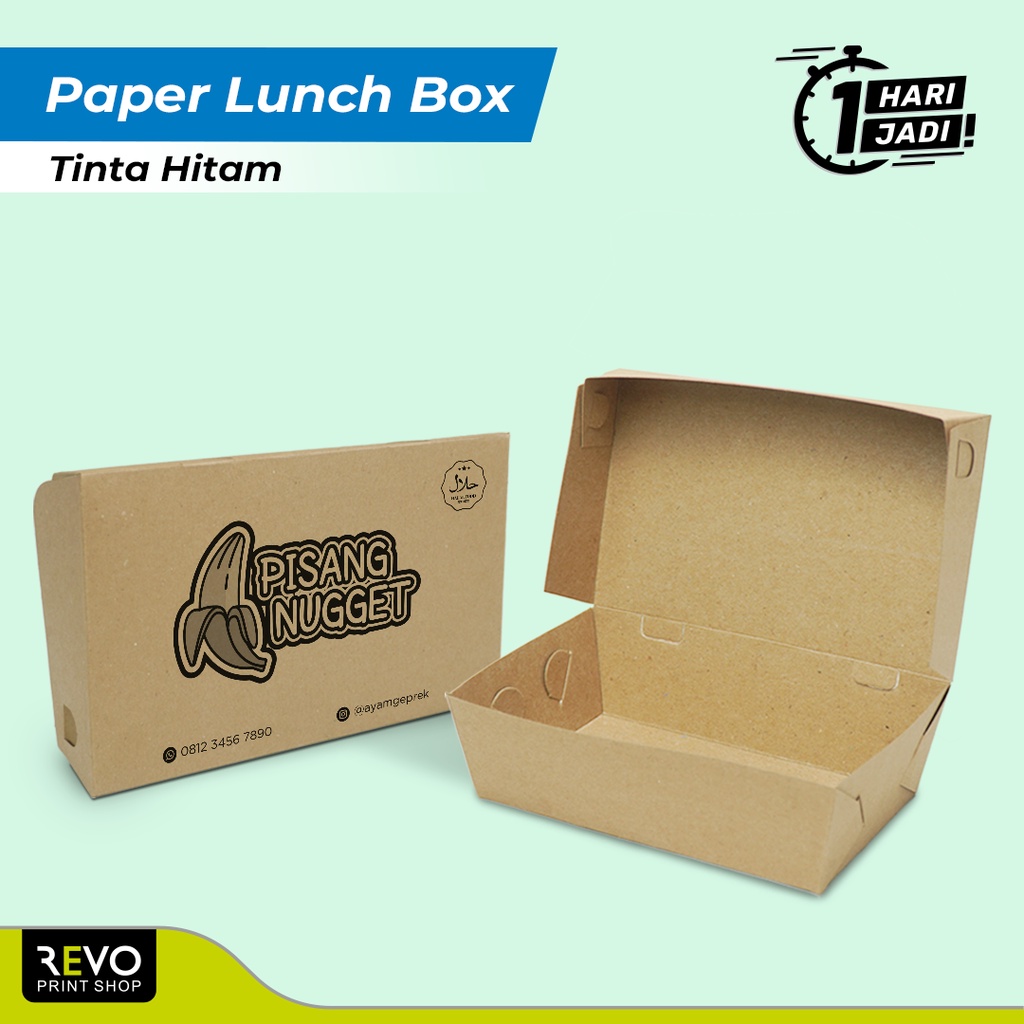 Jual Paper Lunch Box Kraft Paper Lunch Box Custom Dus Box Coklat