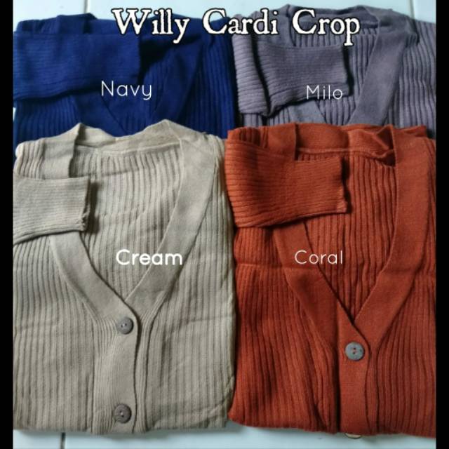 Willy Cardigan Crop | Cardigan Button Kancing Batok