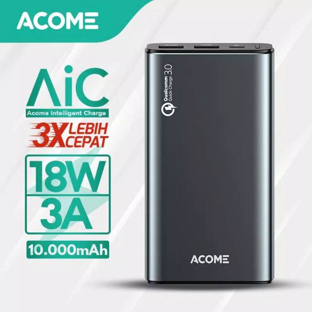 Acome AP102 10000 mAh Powerbank Fast Charging QC 3.0 Dual USB Output