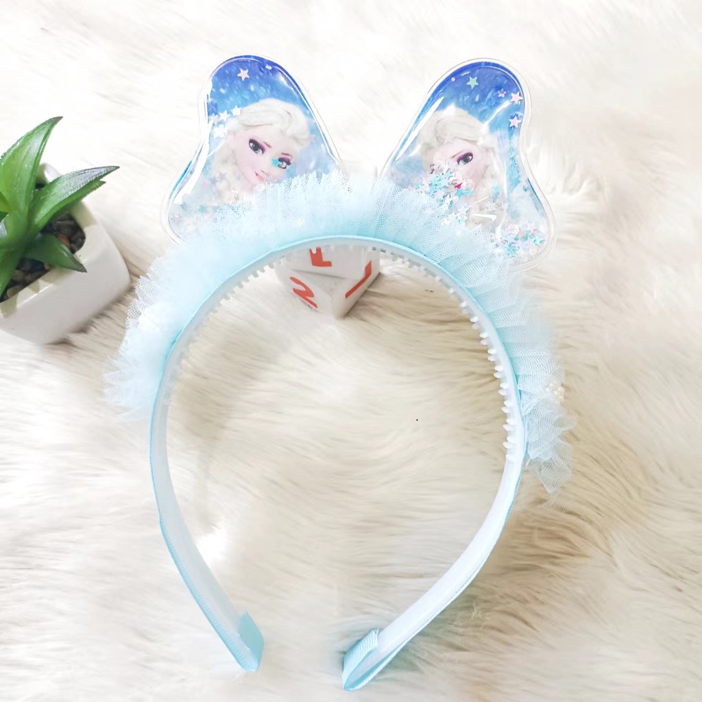 (Hello Girl)B39 Bando Anak Bando Gambar Frozen Love Import