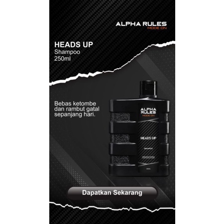 ALPHA RULES MODE ON HEADS UP SHAMPOO PRIA 250ML ORIGINAL ALPHARULES