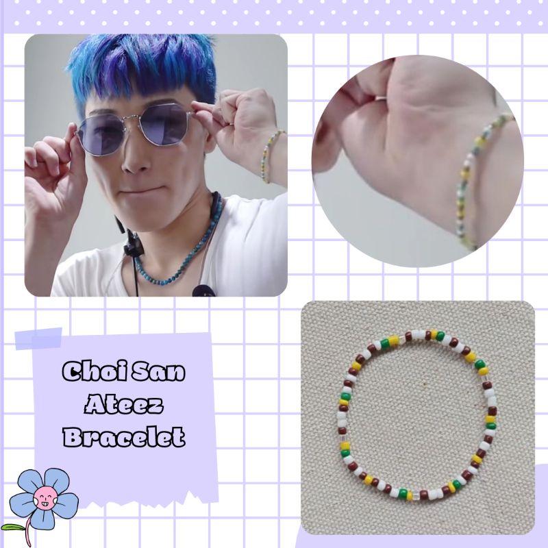 gelang san ateez | Ateez san bracelet  | gelang manik ateez | beads bracelet ateez | gelang idol kpo